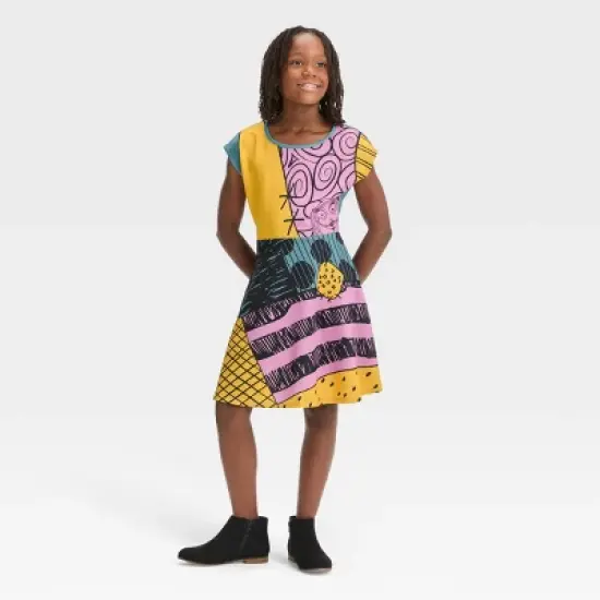 Girls' The Nightmare Before Christmas Sally Dress - Yellow/Pink image {2}