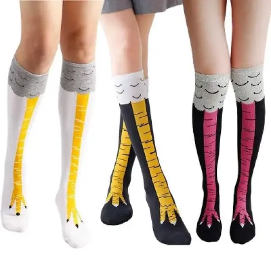 Funny Chicken Leg Knee High Socks (Women's Sizes, Adult Medium) image {1}