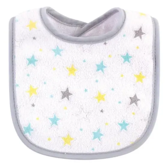 Luvable Friends Baby Cotton Terry Bibs 10pk, Neutral Elephant Stars, One Size image {2}