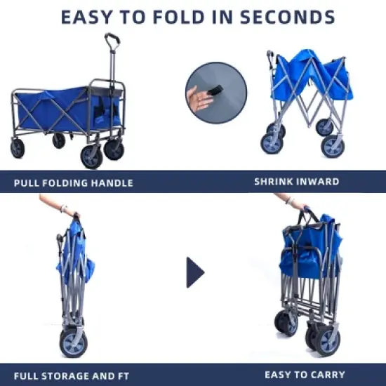 Outdoor Garden Multipurpose Micro Collapsible Beach Trolley Cart Camping Folding Wagon image {8}