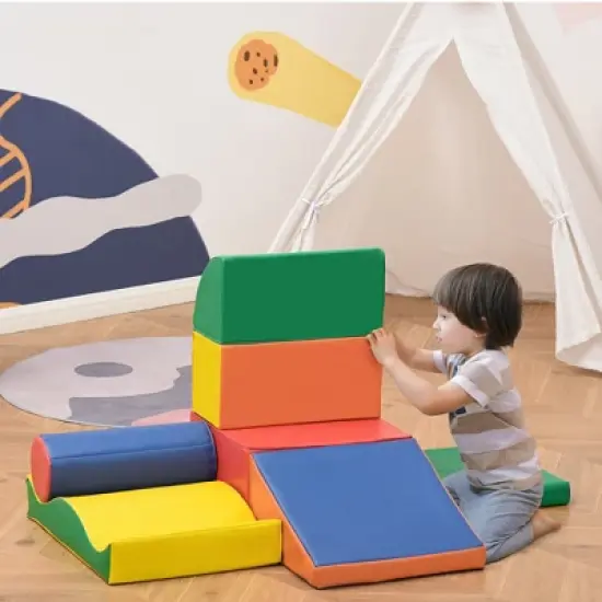 TopComfy Baby and Toddler Learning Toy Seven Piece Soft Climbing Blocks Set for Indoor Creative Play, Multicolored, 23.5"*15.8"*4.3" image {1}