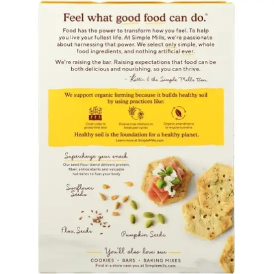 Simple Mills Garlic & Herb Seed Flour Crackers - Case of 6/4.25 oz image {2}
