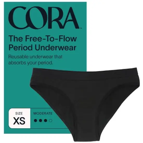 Cora Reusable Period Underwear - Bikini Style - Black image {8}