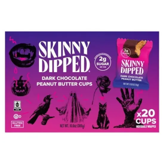 SkinnyDipped Dark Chocolate Peanut Butter Cups Halloween Candy Box - 10.6oz/20ct image {2}