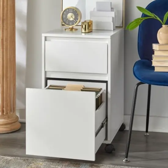 Wenz 2 Drawer Contemporary File Cabinet White - Buylateral image {2}
