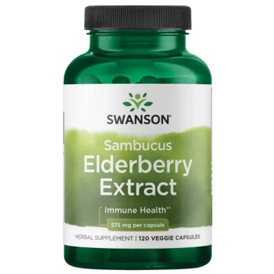 Swanson Herbal Supplements Sambucus Elderberry Extract 575 mg Capsule 120ct image {6}