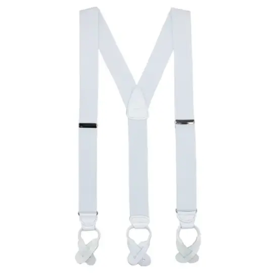 CTM Men's Big & Tall Elastic Button End Dress Suspenders with Silver Hardware image {5}