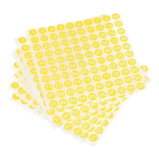 Unique Bargains Office Home Warehouse Self-Adhesive 1-100 Round Number Labels 20 Sheets image {8}
