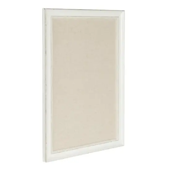 18" x 27" Macon Framed Linen Fabric Pinboard White - Kate and Laurel image {1}