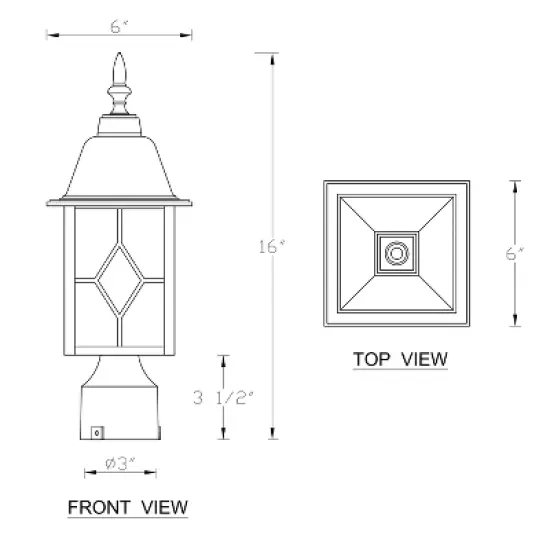 C Cattleya 16in Oil-Rubbed Bronze Outdoor Post Light with Seeded Glass for Walkway, Backyard or Garden image {7}