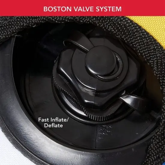 AquaPro 65 Inch Heavy Duty Double Stitched Nylon Deck Style Water Towable 2 Person Rider Tube with Quick Rope Connection, Yellow and Blue image {4}