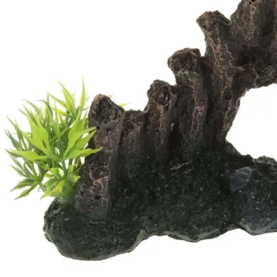 Unique Bargains Aquarium Terrariums Mountain for Fish Tank Landscape Decoration Gray Green 3.74" Height 1pcs image {4}