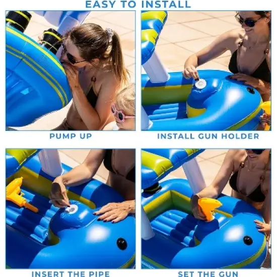 Zone Tech Inflatable Pool Floats &ndash; 2 Sizes Harbor Master Inflatable Boat Pool Float Ride On with Water Toy Squirter , Pool Raft for Kids and Toddler image {5}