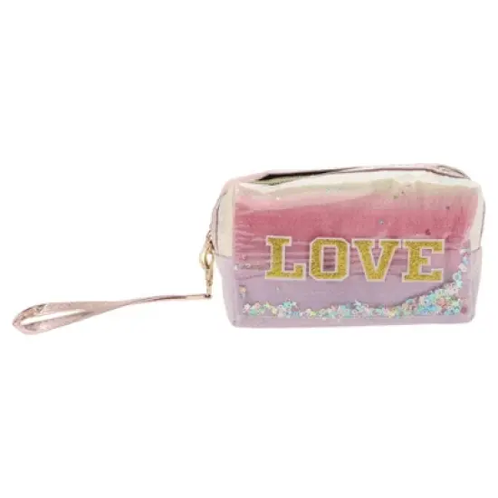 Unique Bargains Women's Sequin Embroidery LOVE Makeup Bag 1 Pc image {5}