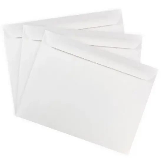 JAM Paper 50pk 10"x13" Booklet Envelopes - White: Large Mailing Envelopes, Gummed Flap, Stationery, Wet and Seal image {2}