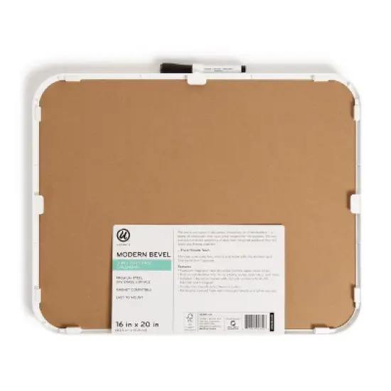 U Brands 16"x20" Mod Frame 3-in-1 Planner Board - White image {1}