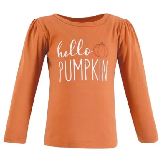 Hudson Baby Infant and Toddler Girl Long Sleeve T-Shirts, Fall Pumpkin Spice image {4}