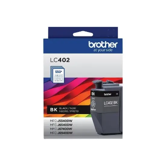 Brother LC402 Black Standard Yield Ink Cartridge Prints Up to 550 Pages (LC402BKS) image {2}