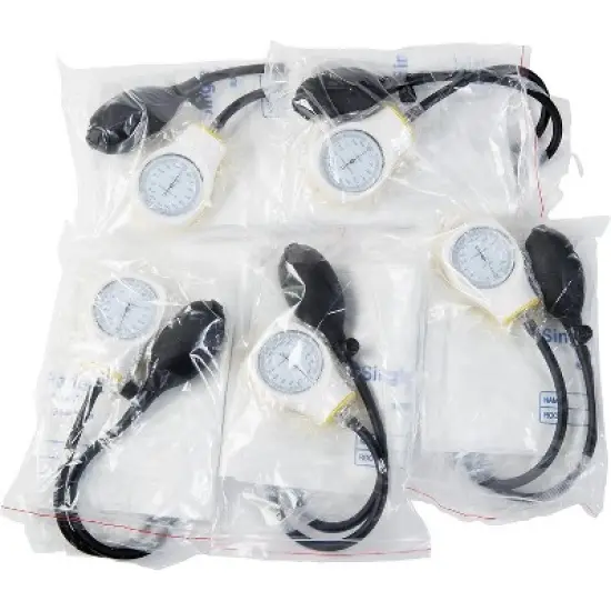 MABIS Disposable Arm Blood Pressure Cuff, Manual Sphygmomanometer, Single Use, Large Adult Size, Box of 5, White image {3}