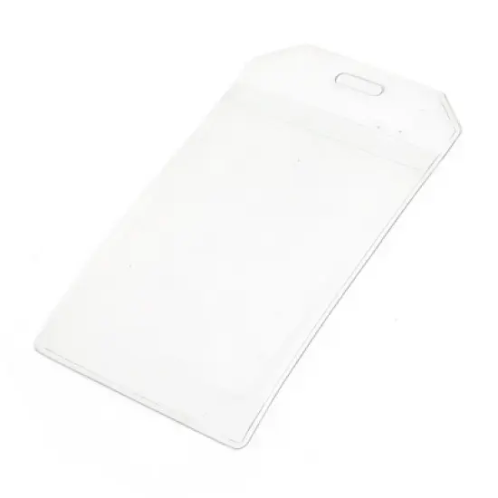 Unique Bargains Transparent Plastic Vertical Name Tag Business ID Work Badge Card Holder image {1}