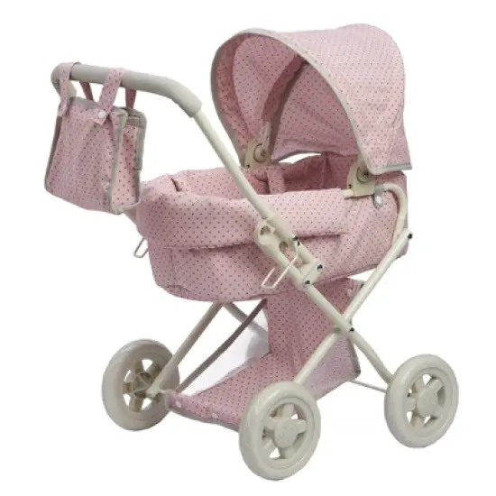 Olivia's Little World - Polka Dots Princess Baby Doll Deluxe Stroller - Pink & Gray image {3}