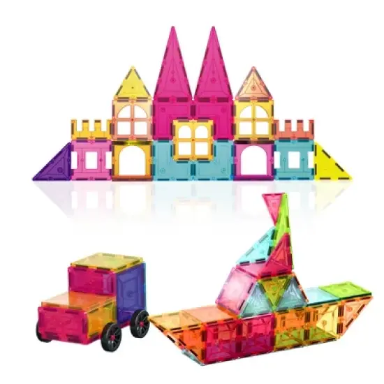 Contixo ST1 -Kids Toy Magnet Tiles -150 PCS 3D Building Blocks STEM Construction image {3}