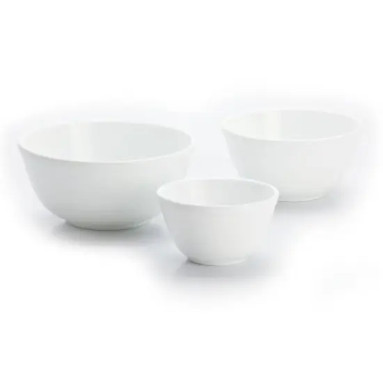 Mosser Glass Handmade Kitchen Mixing Bowls White Set of 3 Sizes image {3}