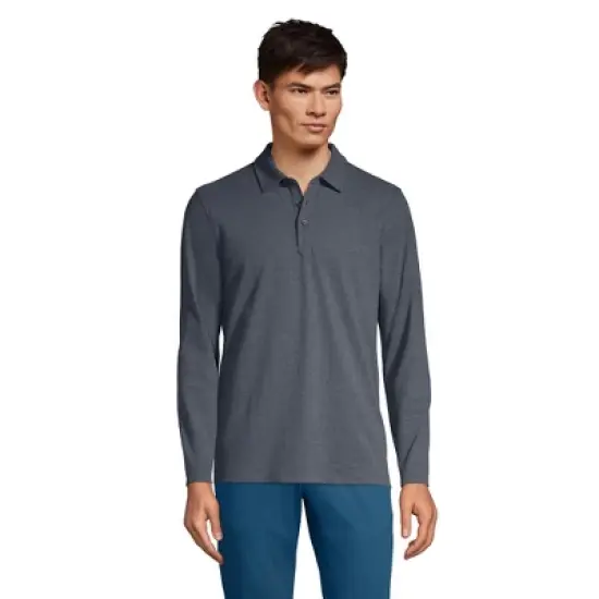 Lands' End Men's Long Sleeve Coolmax Mesh Polo image {5}