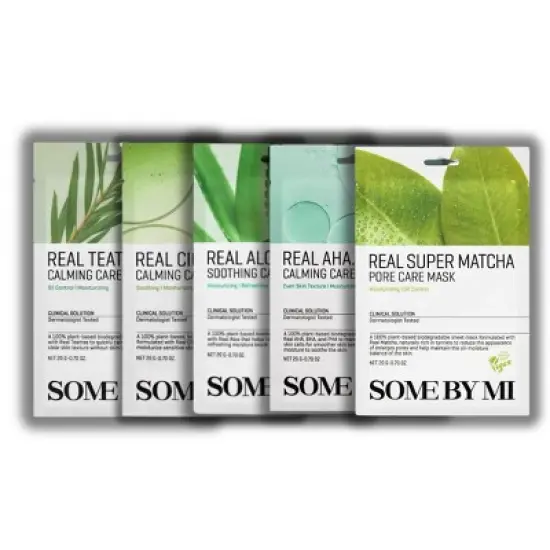 SOME BY MI 5-Day Soothing Solution Set (5 piece sheet mask variety pack for stressed, irritated, & troubled skin complexions) image {3}