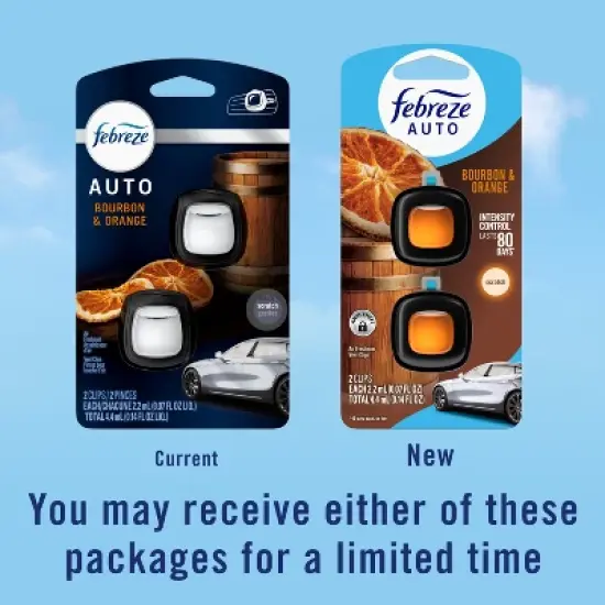 2ct Febreze Auto Bourbon and Orange image {1}
