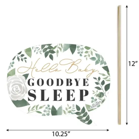 Big Dot of Happiness Funny Boho Botanical Baby - Greenery Baby Shower Photo Booth Props Kit - 10 Piece image {3}