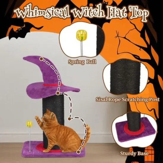 Karl Home 23.6 inch Witch Hat Cat Scratcher  Halloween Decoration image {3}