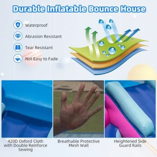 Costway Inflatable Space-themed Bounce House Kids 3-in-1 Bounce Castle Blower Excluded image {6}