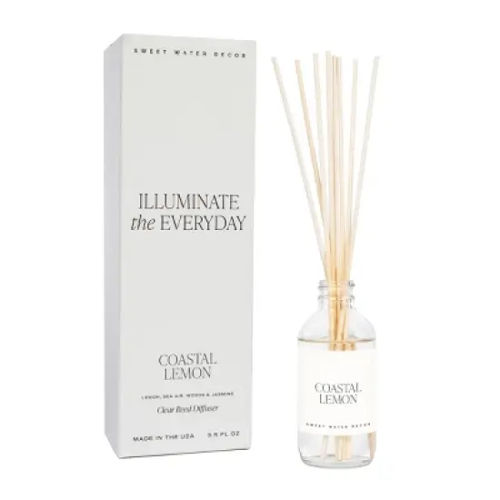 Sweet Water Decor Coastal Lemon Clear Reed Diffuser - 3.5oz image {3}