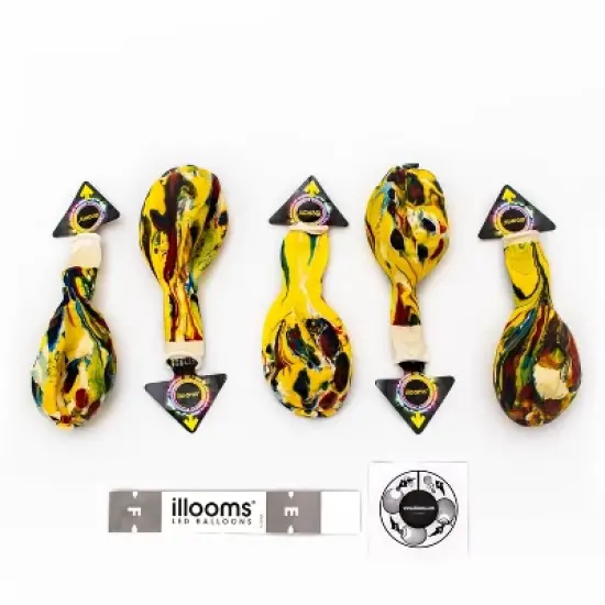 5ct illooms LED Light Up Marble Balloon: Multicolor Latex for Birthday Parties, Includes Batteries, Ages 8+ image {3}