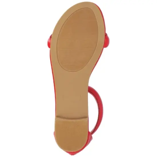 Journee Collection Womens Peytonn Back Heel Zip Ankle Strap Sandals Red 7.5 image {4}