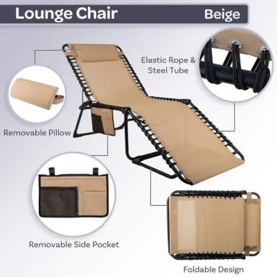 Lavish Home 3 Position Outdoor Lounge Chair image {1}