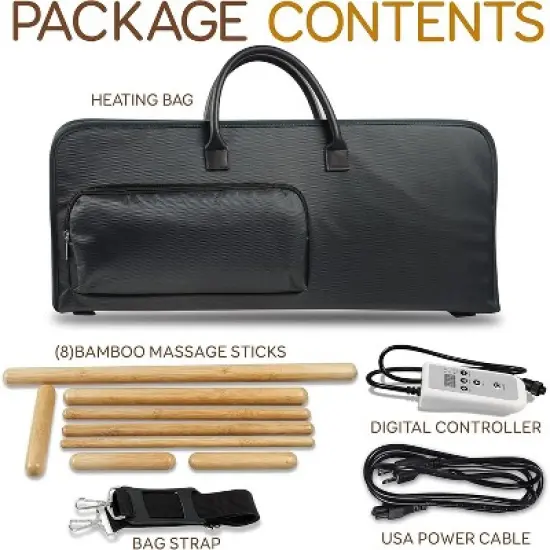 SereneLife Thermal Therapy Bamboo Stick Massage Kit with Heating Bag PSLMSGBMB22 image {5}