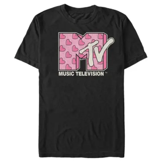 Men's MTV Valentine's Day Pink Heart Logo T-Shirt image {4}