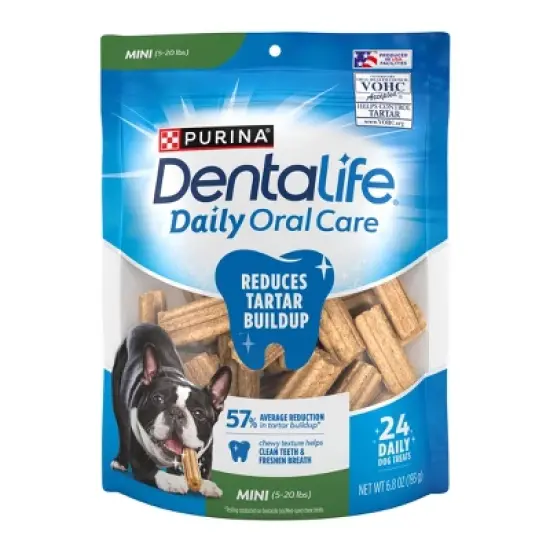 Dentalife Daily Mini Original Flavor Dental and Hard Chews Dog Treat - 6.8oz/24ct image {10}