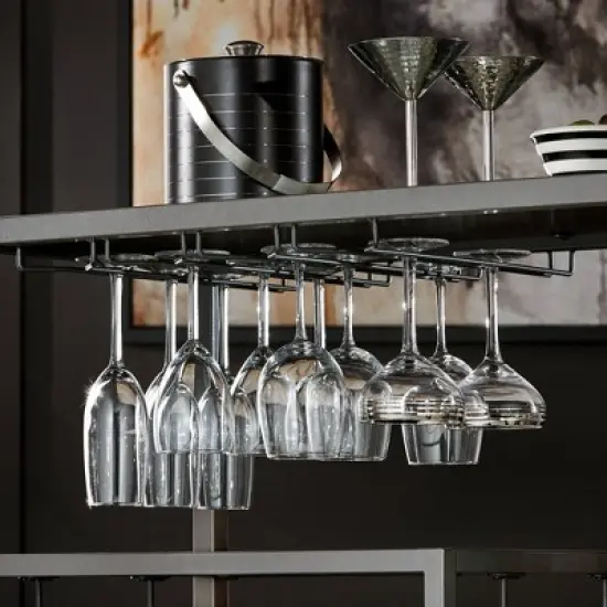 Estelle Step Tier Metal and Glass Bar Cart - Inspire Q image {6}