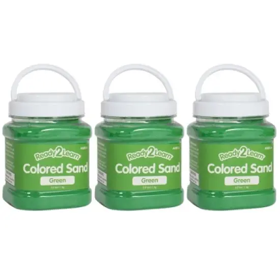 READY 2 LEARN&trade; Colored Sand - Green - 2.2 lb. Jar - Pack of 3 image {5}