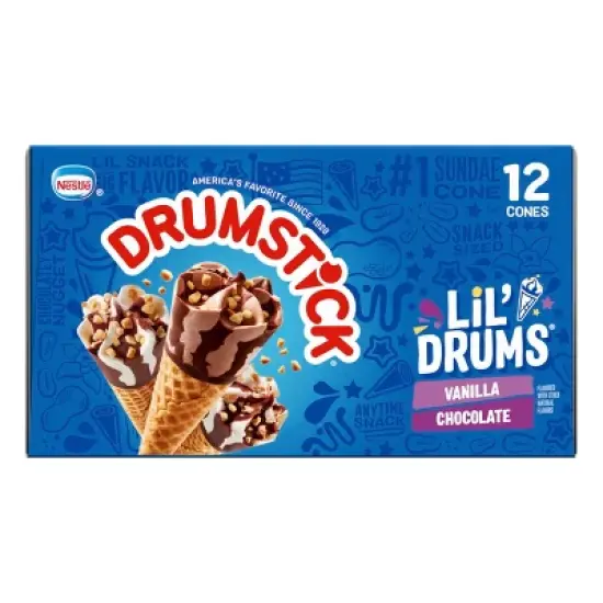 Nestle Drumstick Lil' Drums Vanilla Chocolate Ice Cream Cones - 12ct image {7}
