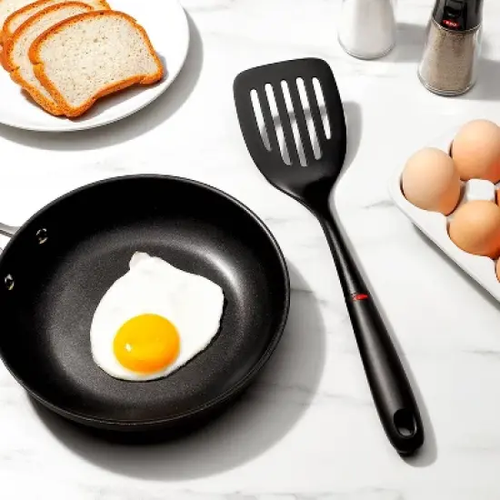 OXO 3pc Nylon Utensil Set Black: Kitchen Utensils with Soft-Grip Handle, Includes Pasta Spoon & Slotted Turner image {1}