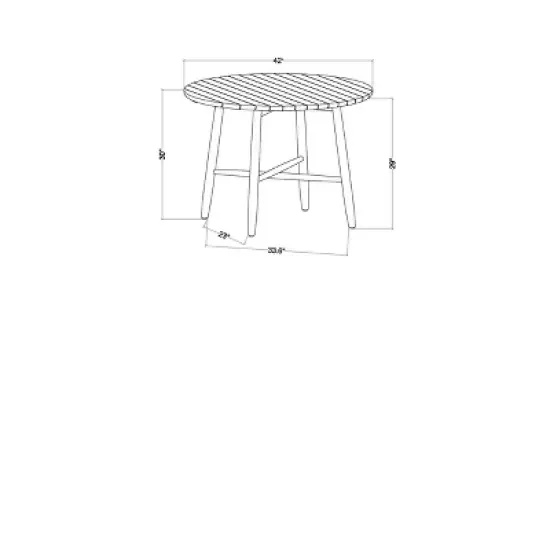 Slat Wood Outdoor Round Dining Table - Natural - Hearth & Hand&trade; with Magnolia image {5}