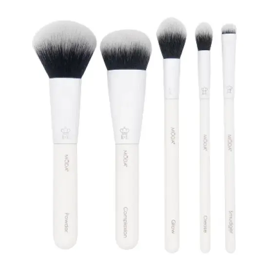 MODA Brush Total Face Travel Makeup Brush Set with Flip Case- 6pc image {3}