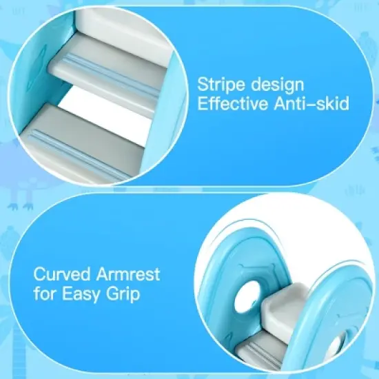 Costway Freestanding Baby Slide Indoor First Play Climber Slide Set for Boys Girls Pink\Blue\Gray image {6}