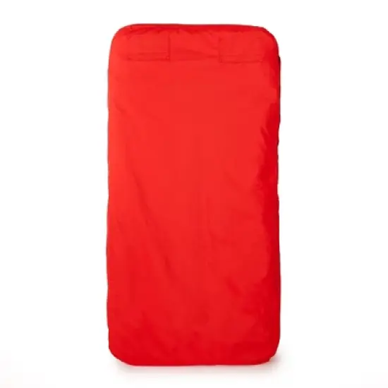 Solstice Sunsoft Fabric Covered Giant Oversized Inflatable Water Mattress Island, Pool Lake Lounge Float w/Adjustable Air Chambers, Red image {2}