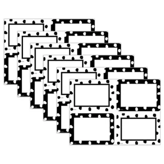 Teacher Created Resources&reg; Black and White Painted Dots Name Tags/Labels - Multi-Pack - 36 Per Pack, 6 Packs image {4}