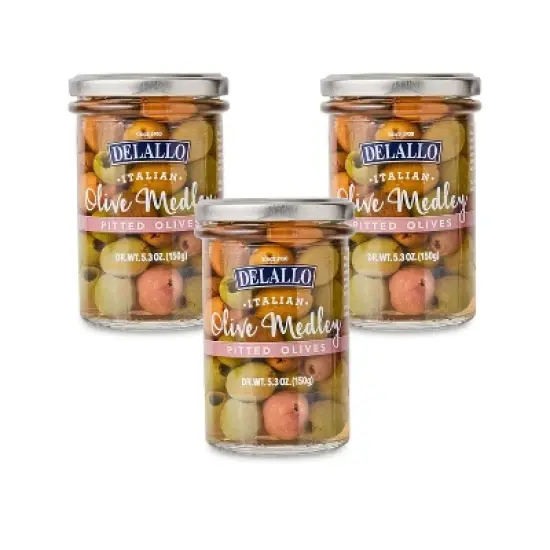 DeLallo Italian Pitted Olive Medley, 5.3 oz Jar, (3 Pack) image {7}